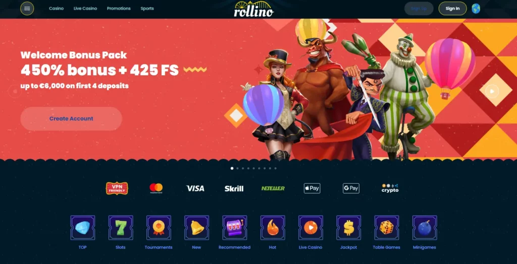 rollino main screen